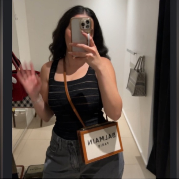 SOLD Balmain Paris Brown Bag - Picture 4 of 4